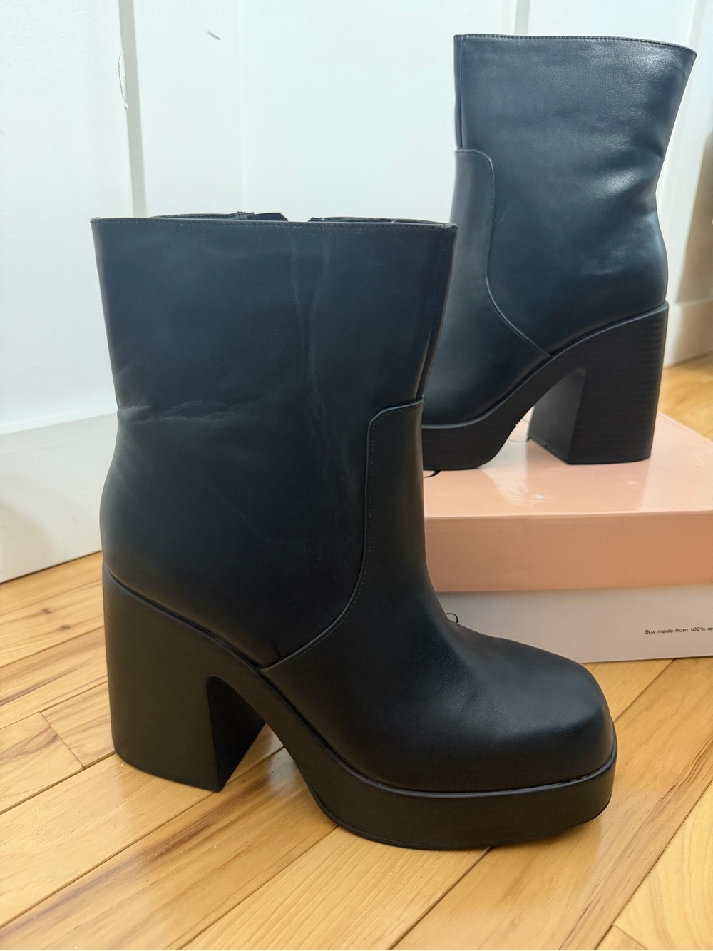 Wild Pair Womens Stellaa Platforms Mid-Calf Boots Black